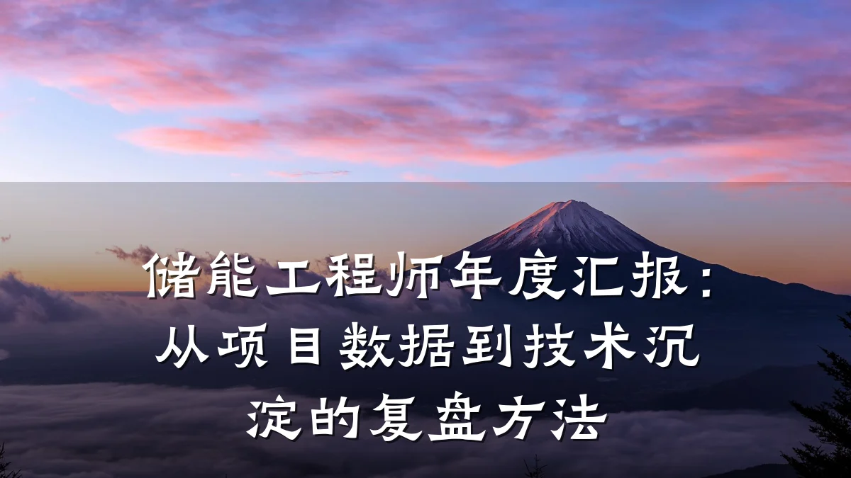 储能工程师年度汇报：从项目数据到技术沉淀的复盘方法